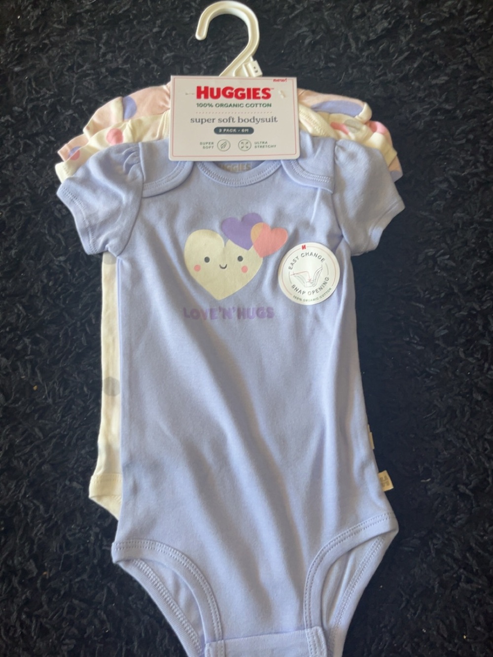 Huggies Super Soft Baby Bodysuit - Pastel Blue Heart/brand new